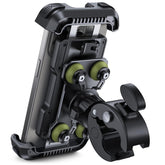 Lamicall motorcycle mount on handlebar keeps your phone secure during rides.