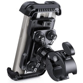 Lamicall motorcycle mount with dual vibration dampener reduces road shake during rides.