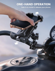 Lamicall anti-slip pads keep the phone secure on the handlebar