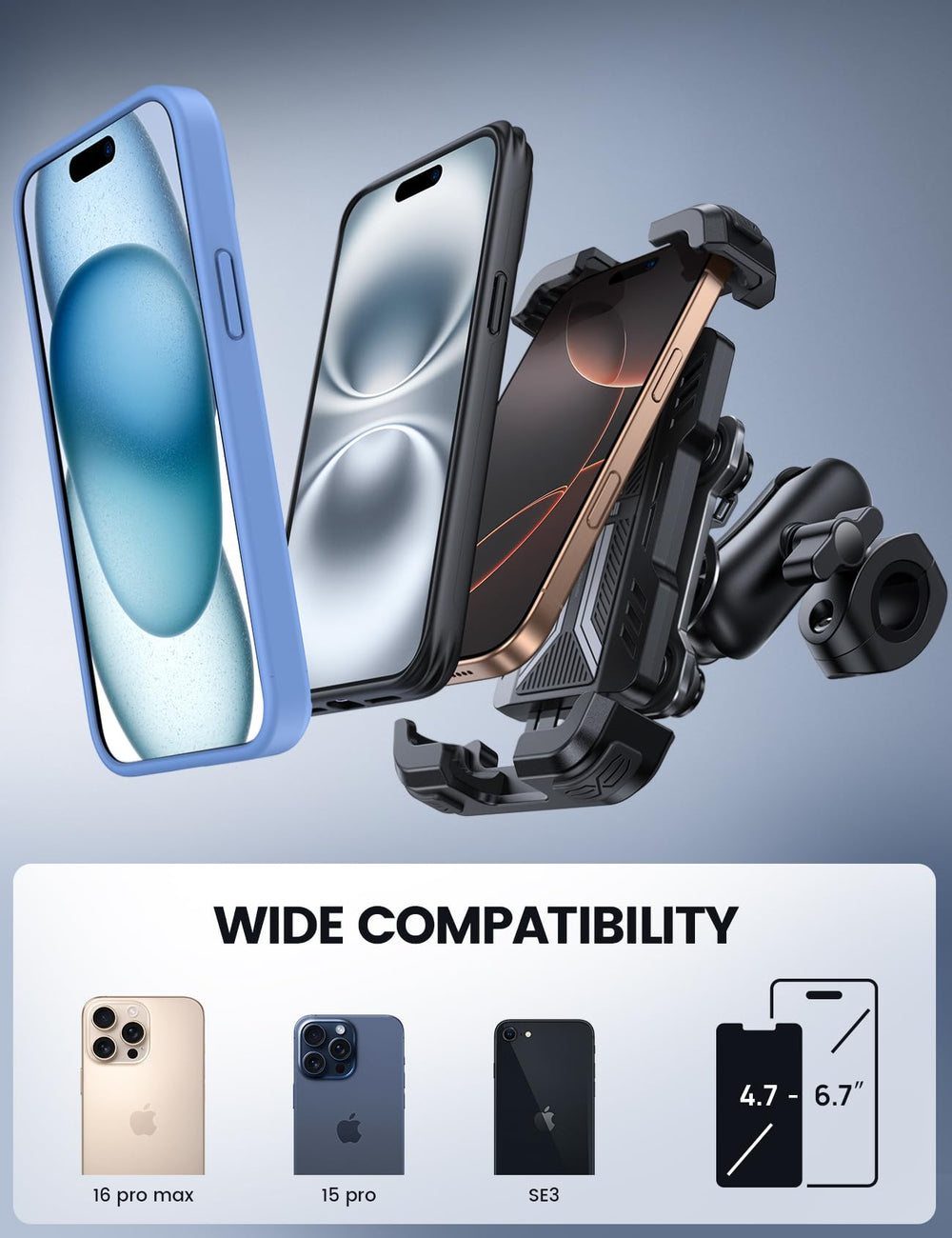Lamicall shock-absorption cushions protect the device at speed