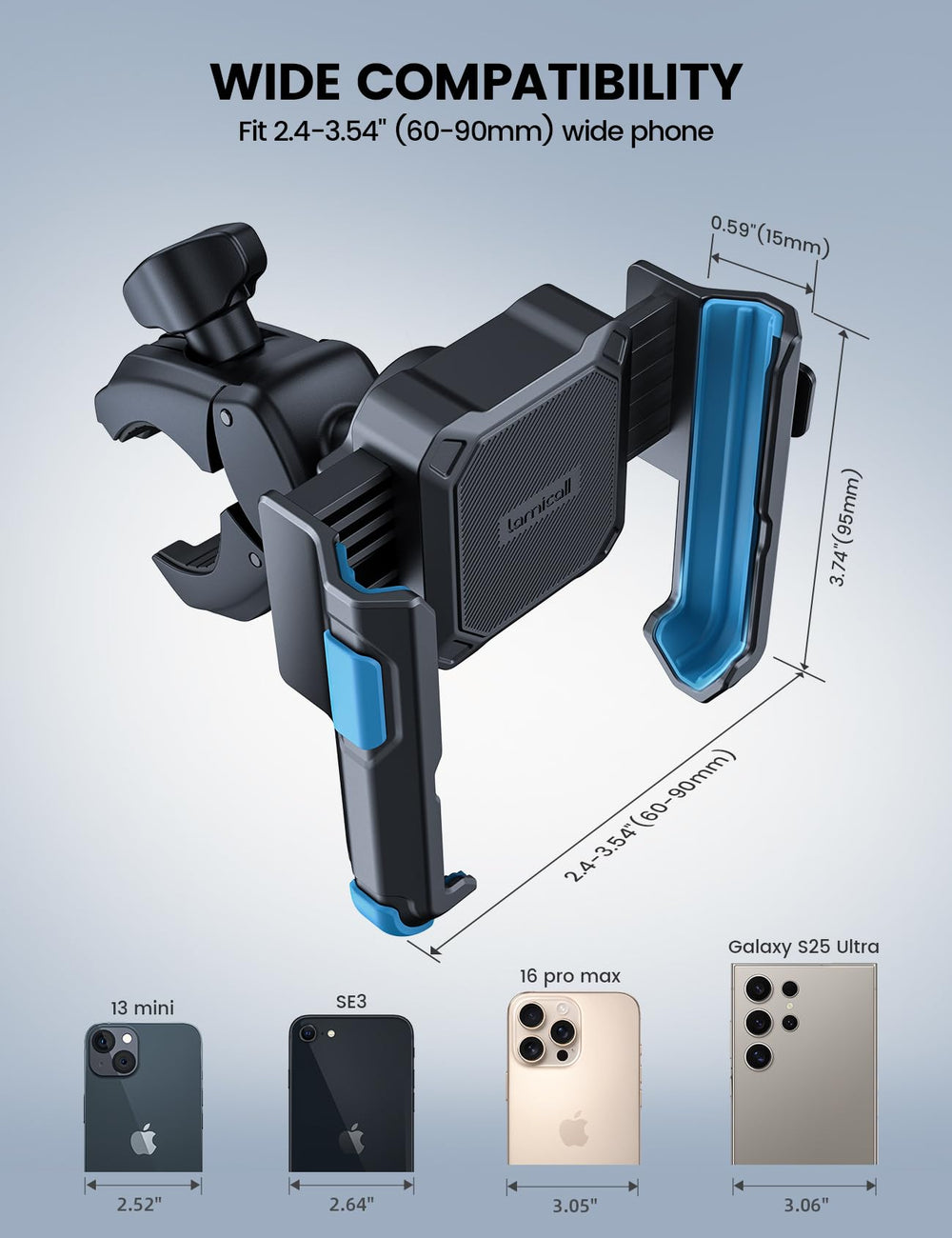 Lamicall one-hand operation enables easy mounting and releasing.