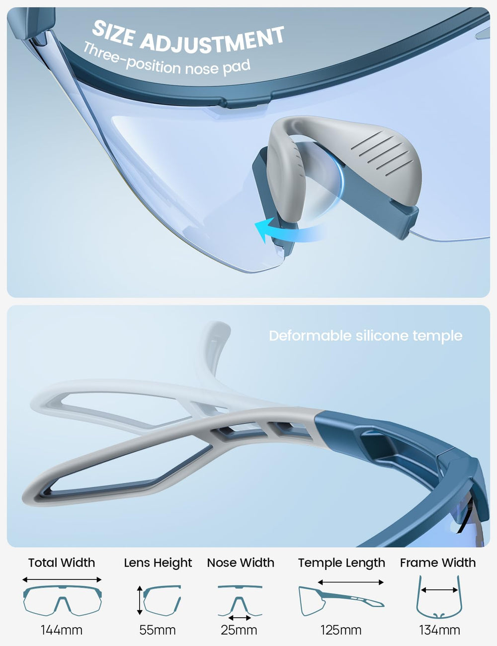 Lamicall anti-fog vents promote airflow for clear vision during activities.