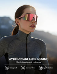 Lamicall pink ultralight sunglasses weighing 24g for all-day comfort