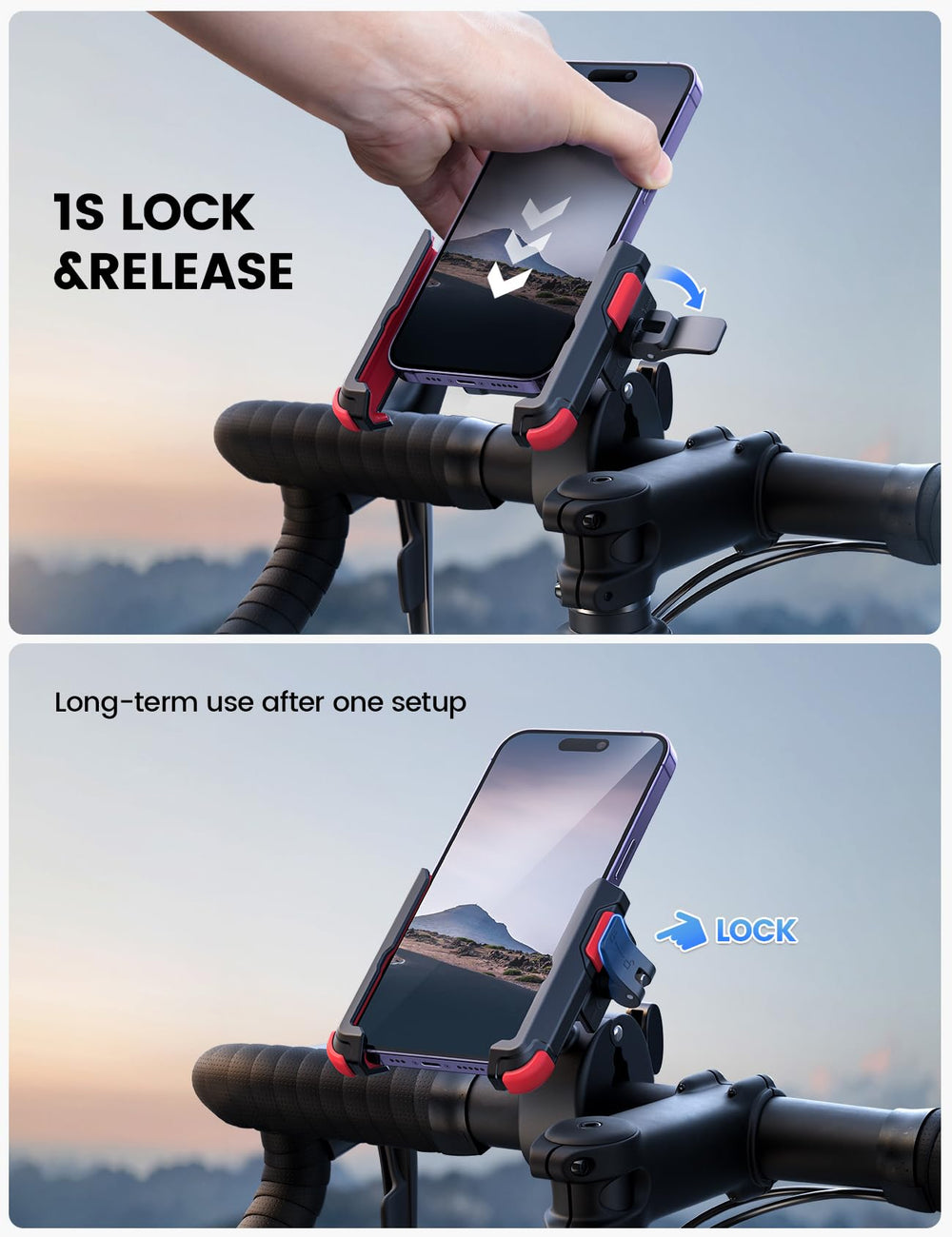 Lamicall quick-install handlebar clip fits most bars without tools.
