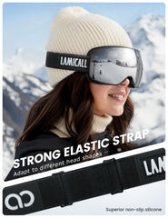 Lamicall goggles ventilation system wicks moisture for clearer views on runs.