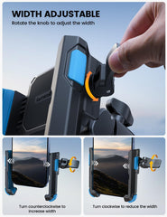 Lamicall universal holder width-adjust fits 4.7–7-inch phones securely.