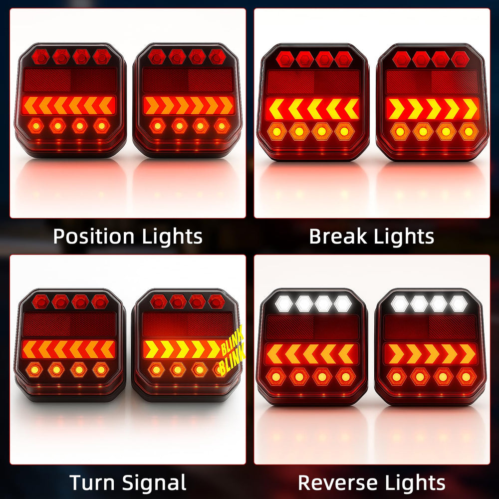 LAMPEASE IP65 waterproof trailer lights endure rain and snow on the road.