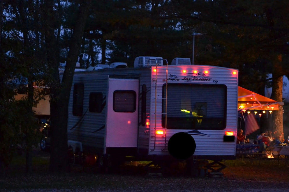 Lamrok LITESWICH showcases your camper with bright exterior lights.