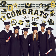 Landhoow Congrats Grad 2026 magnets add reusable decor to metal surfaces.