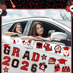 Landhoow grad parade party magnets; easy-to-apply festive set for displays.