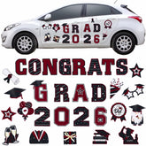Landhoow graduation car magnets 2026 set on car door for festive parade decor.