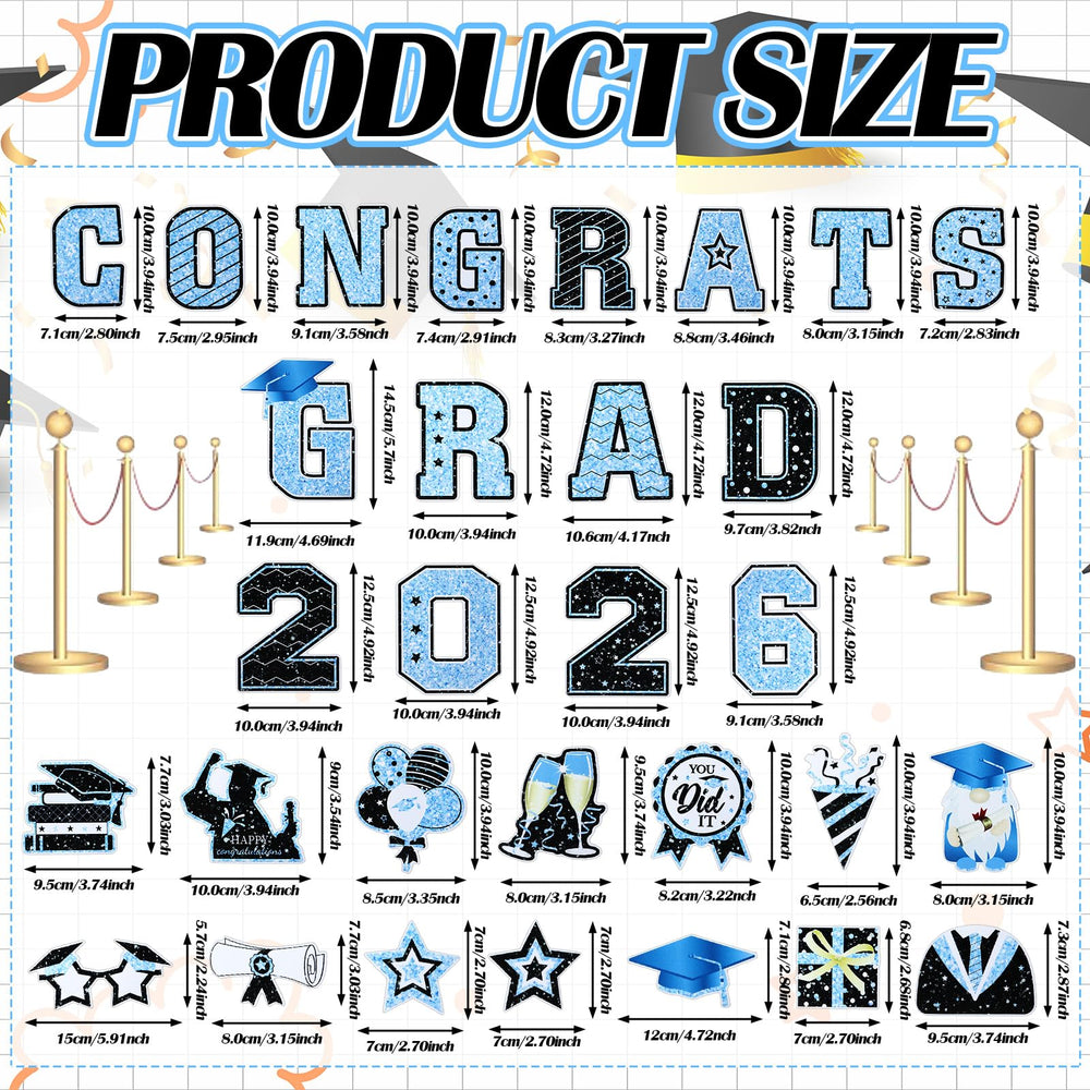 Landhoow graduation magnet with gown and cap elements for celebrations.
