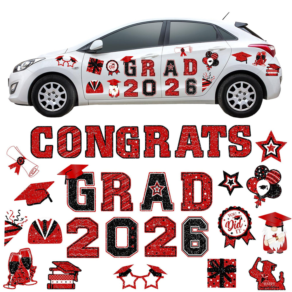 Landhoow graduation magnets for cars; festive car decor with easy magnetic attachment.
