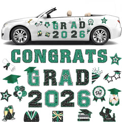 Landhoow graduation magnets with congrats grad 2026 design for car decoration.