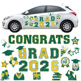 Landhoow graduation magnets on car door, reusable and easy to attach for parade decor.