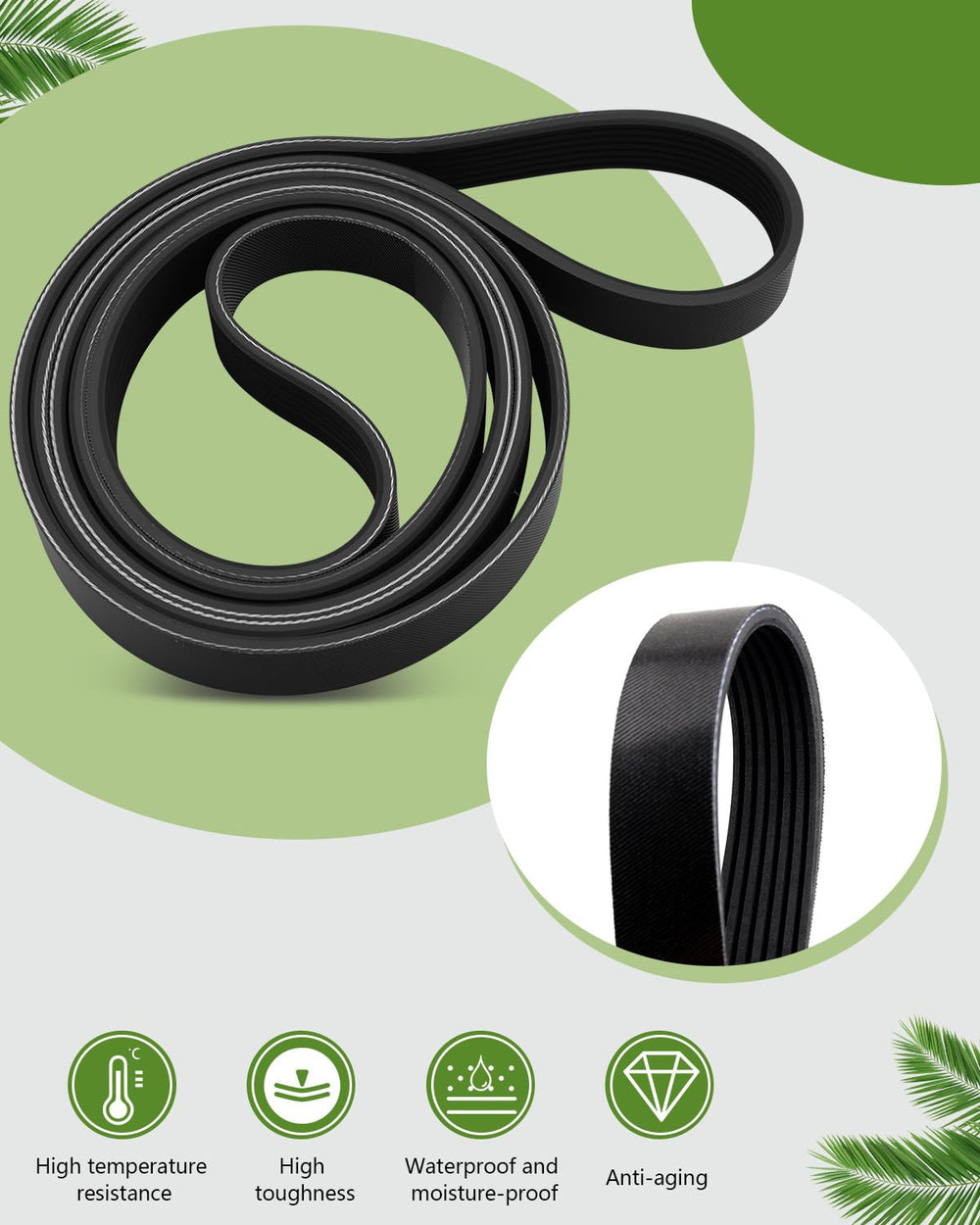 LANDSIN serpentine belt for 2011 Civic L4 1.8L direct replacement fit.