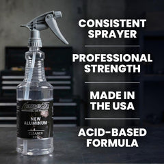 Aluminum wheel treated with LANE'S cleaner to remove rust and grime