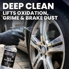 Rust and oxidation removal with LANE'S cleaner for faster wheel restoration
