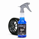 LANE'S Super Blue Tire Dressing bottle for even, high-gloss finish.