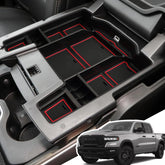 LANGBEAN center console organizer for RAM 1500 full console with bucket seats keeps essentials organized.