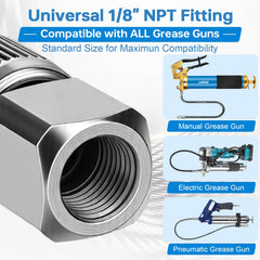 Lanniu coupler compatible with all 1/8 NPT grease guns