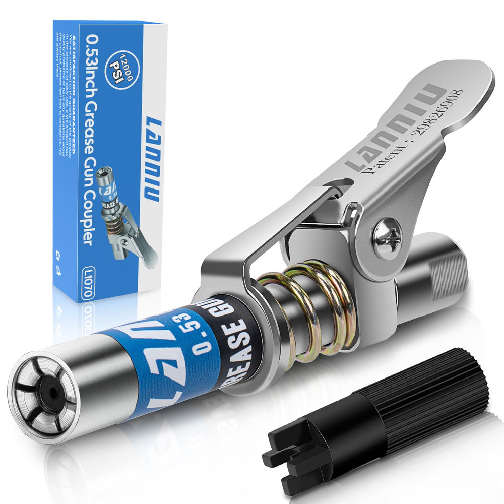 LANNIU grease gun coupler in compact design for tight spaces and fast attachment