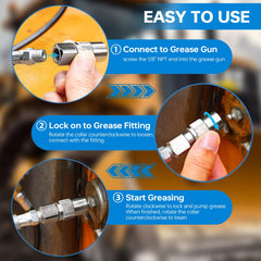 Lanniu grease gun coupler remains leak-proof under high pressure up to 12,000 PSI