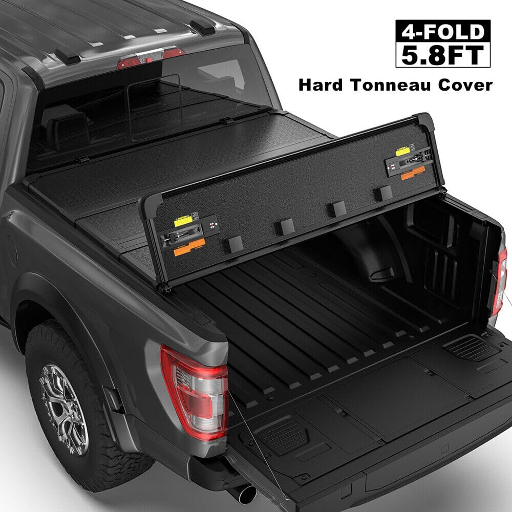 Lanotech Hard4Fold tonneau cover installation view demonstrates clamp-on setup.