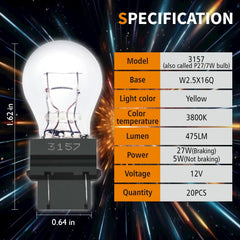 Lanuovx 3157 brake light bulb enhances braking visibility.