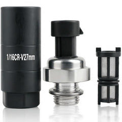 Larlansz oil pressure sensor and socket close-up showing durable aluminum body for reliable readings.
