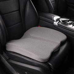 LARROUS car seat cushion gray front view enhances long drives with added comfort.