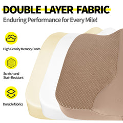 LARROUS ergonomic design shown on car-seat cushion for longer drives