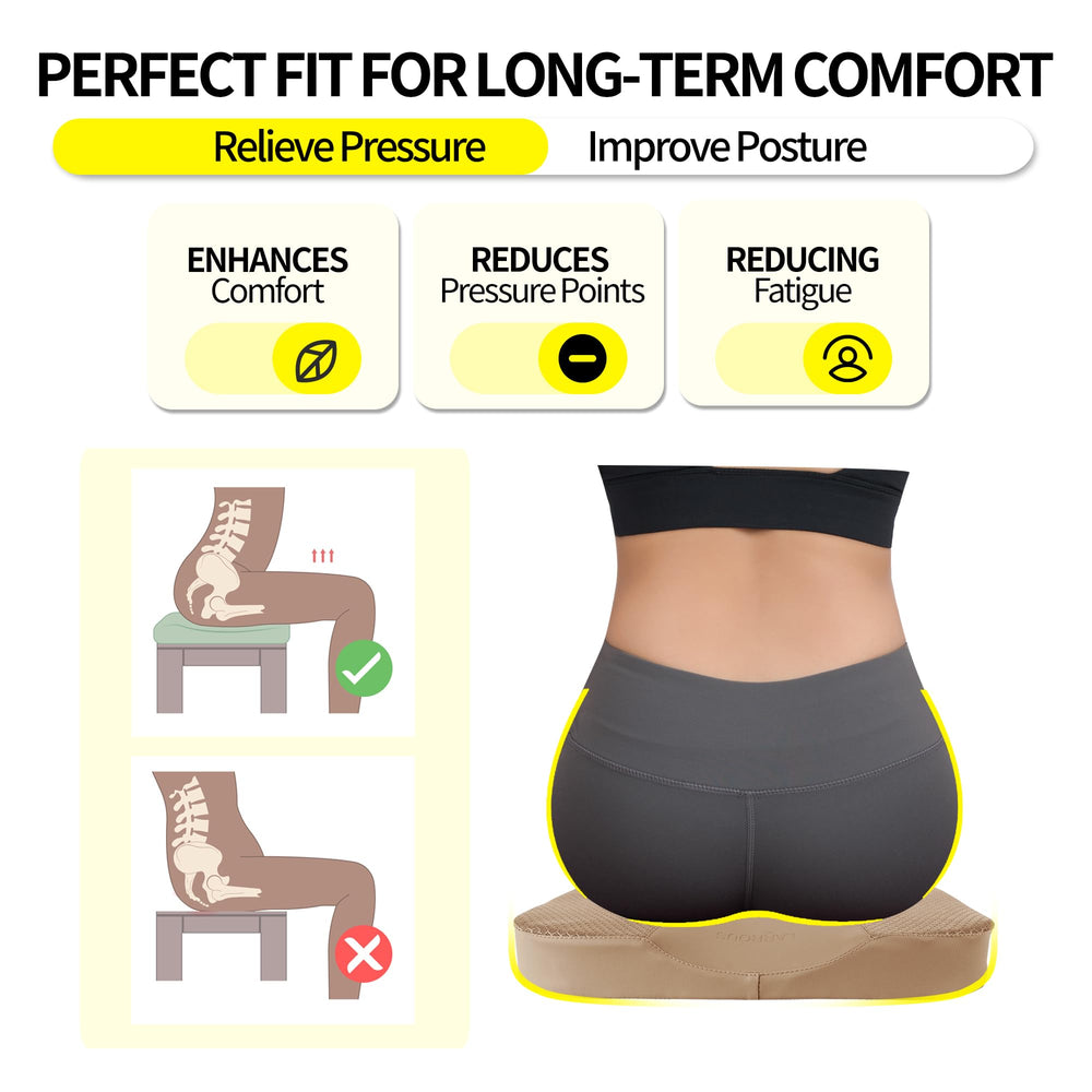 LARROUS memory foam core provides plush support for hours behind the wheel