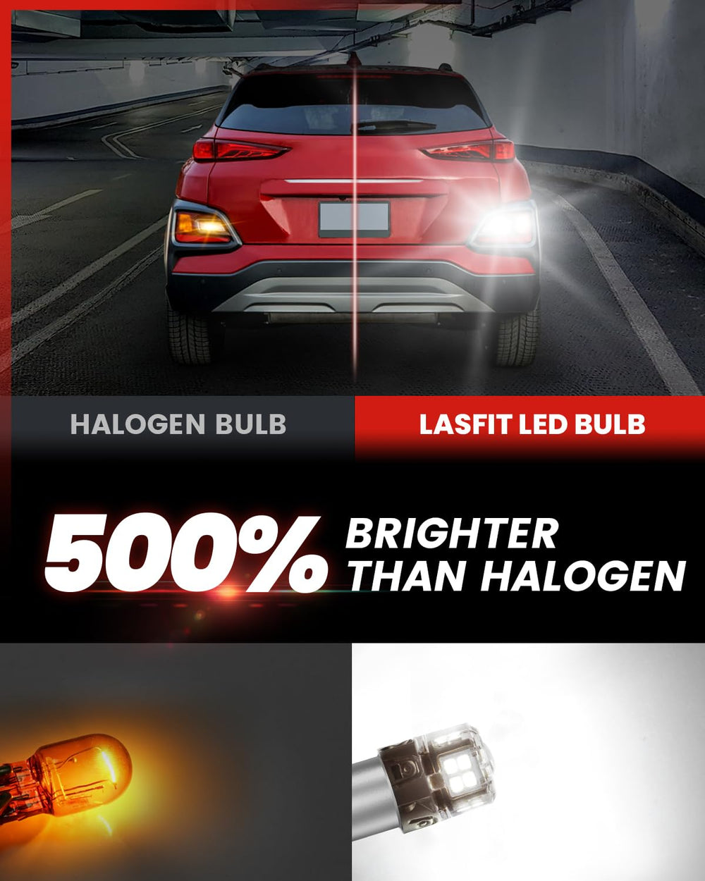 LASFIT 1156 LED bulb emits 6000K xenon white for crisp reverse illumination.