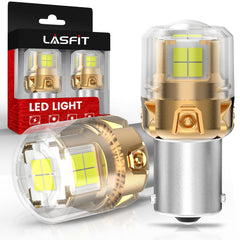 LASFIT 1156 LED bulb for reverse light with projector lens enhances rear visibility.