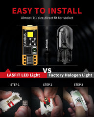 LASFIT 194 LED bulb installed in door light for easy entry.