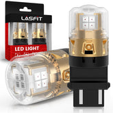 LASFIT 3157 LED brake light bulb emitting bright red light for enhanced visibility