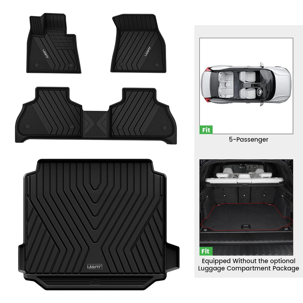 LASFIT BMW X5 trunk mat protecting cargo area and simplifying cleanup