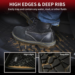LASFIT raised-edge design resists curling for durable all-season protection
