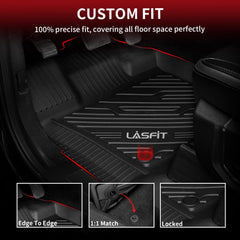 LASFIT all-weather mats in action resist snow, mud, rain.