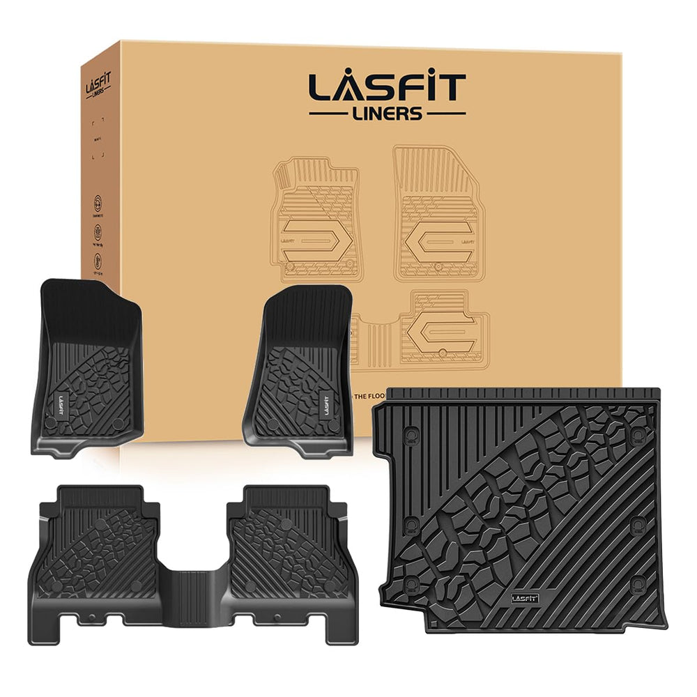 LASFIT floor mat for Jeep Wrangler JL with flat load floor offers edge-to-edge protection