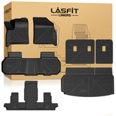LASFIT floor mats and cargo liner installed in Chevy Traverse 2024–2026 for seven-seat configuration