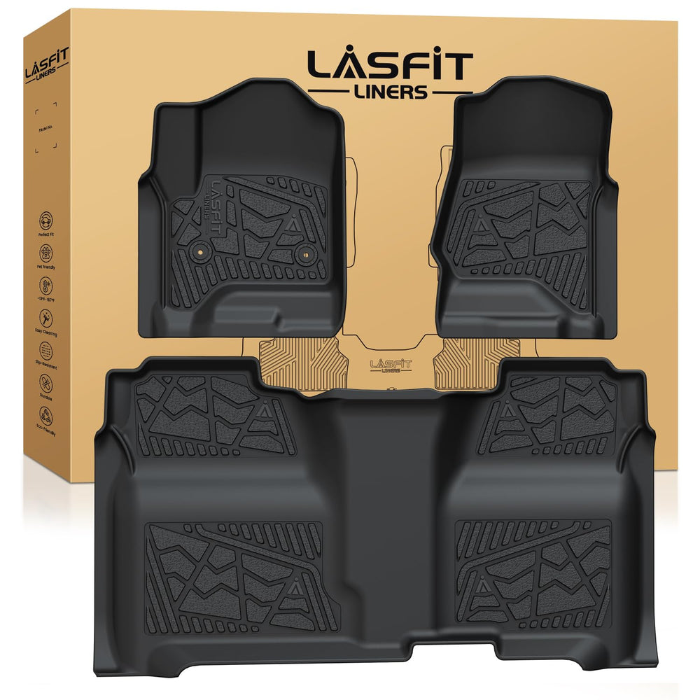 LASFIT floor mats for Chevy Silverado/Sierra crew cab with precise carpet fit.