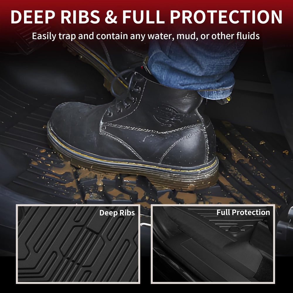 LASFIT all-weather front mats resist dirt and moisture during daily commutes.