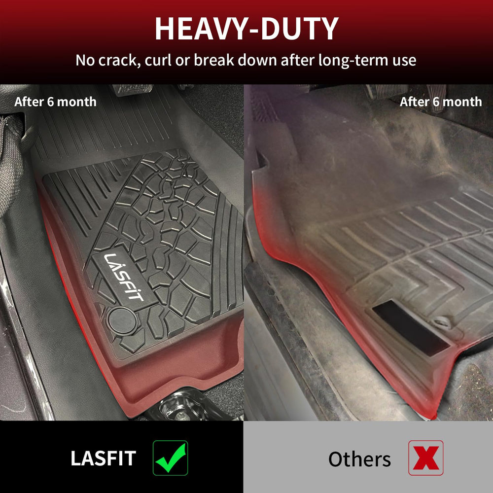 LASFIT anti-slip design floor mats for Wrangler JL cargo organization