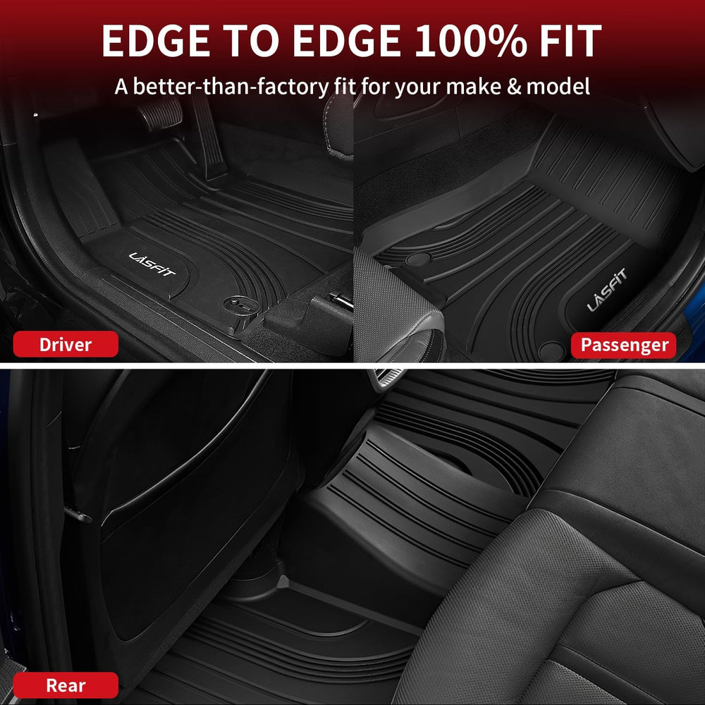 LASFIT floor mats TPE material resist wear and maintain soft touch.