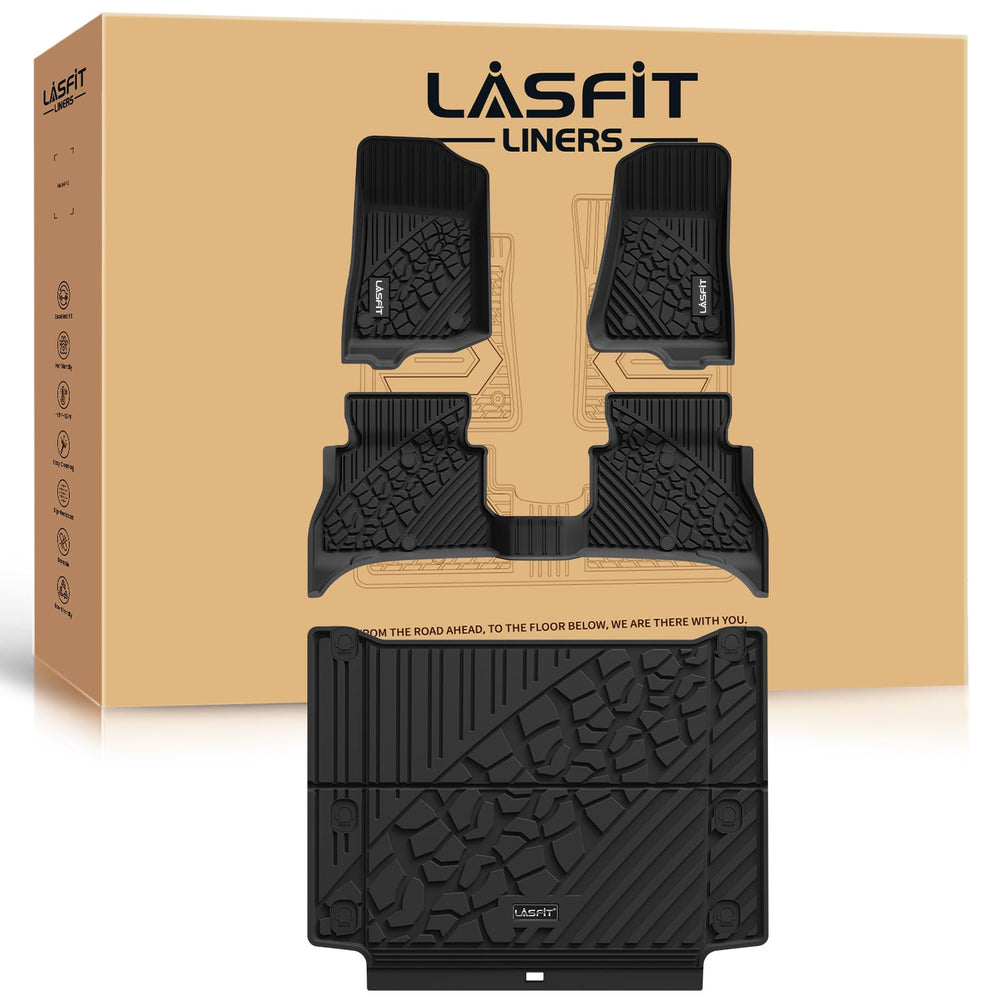 LASFIT floor mat edge-fit in Jeep Wrangler 4xe provides full edge protection