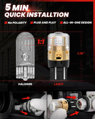 LASFIT L2 LED bulbs are plug-and-play for quick upgrades.