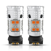 LASFIT PWY24W turn signal bulbs emit bright amber glow for clear signaling