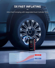 Lasfit Signature LAP-TK1 inflating a pickup tire with auto stop feature.